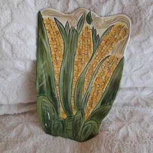 Rustic Corn Design Ceramic Platter